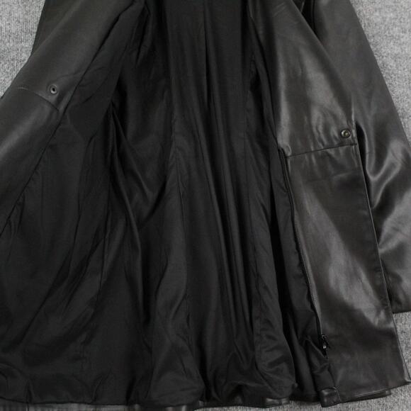 Khy x Namilia Dress Large Black Faux Leather Blazer Mini Chic Trench Night Out - Picture 9 of 14